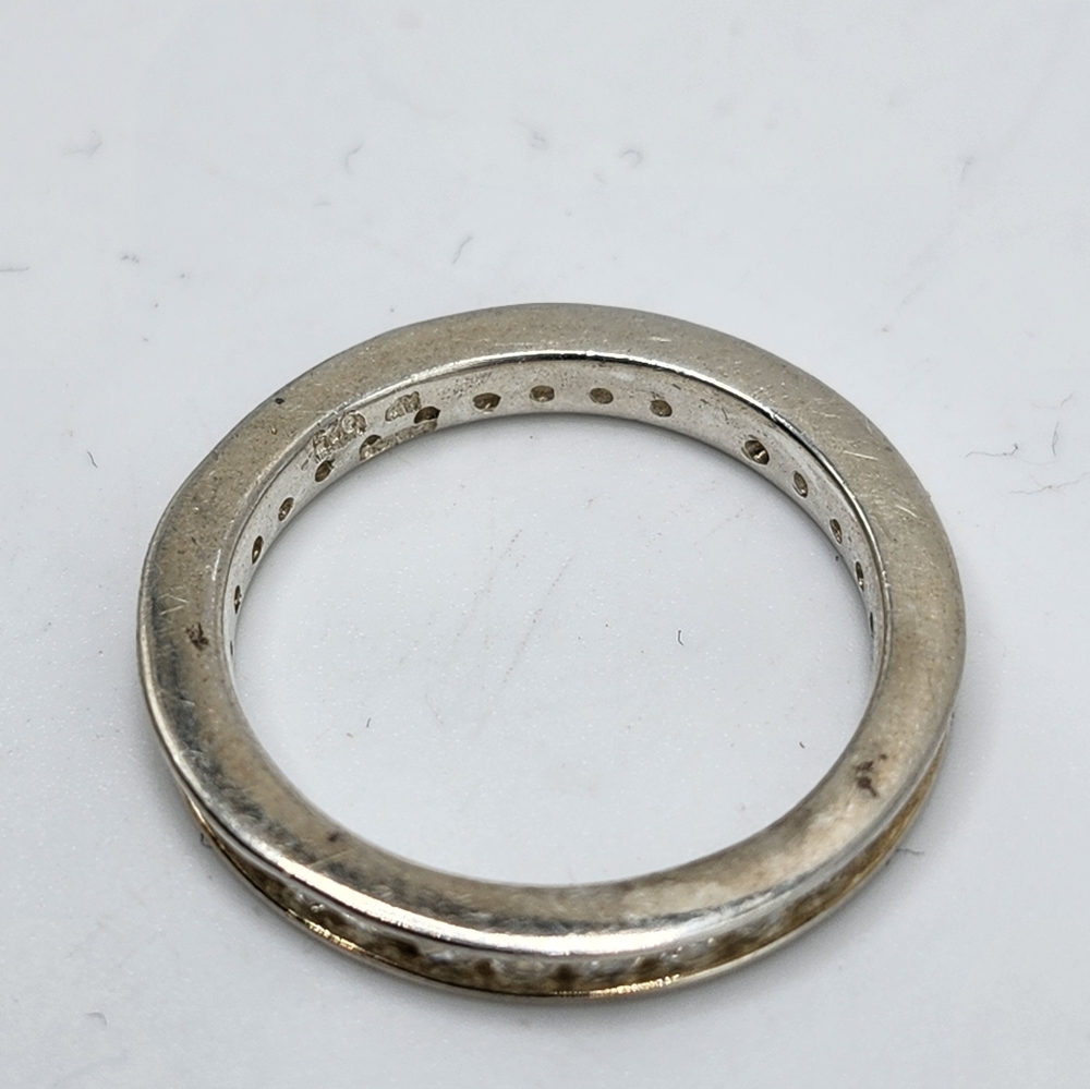 925 Sterling Silver Band Stackable Cz Ring Size 7… - image 2